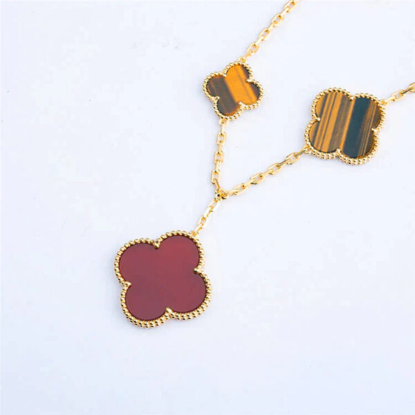 Toxse Clover Bracelet 5 Motifs Carnelian Tiger Eye - Image 3