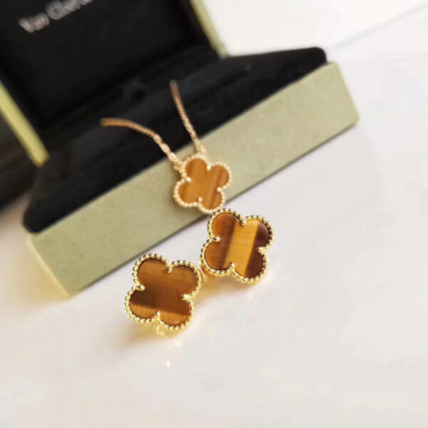 Toxse Clover Tiger Eye Earrings - Image 3