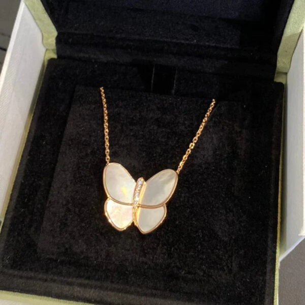 Toxse Butterfly Gold Mop Diamond Necklace - Image 3
