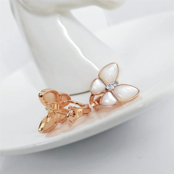 Toxse Butterfly Mop Diamond Pink Gold Earrings - Image 6