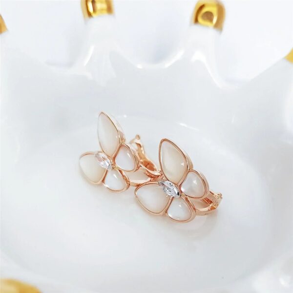 Toxse Butterfly Mop Diamond Pink Gold Earrings - Image 10