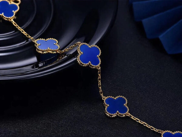 Toxse Clover Bracelet 5 Motifs Blue Agate - Image 3