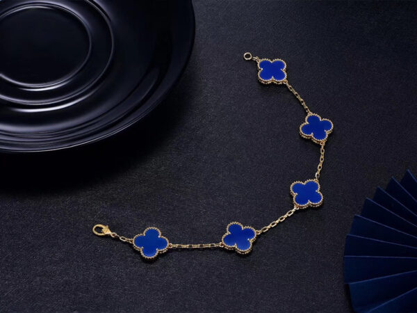 Toxse Clover Bracelet 5 Motifs Blue Agate - Image 5