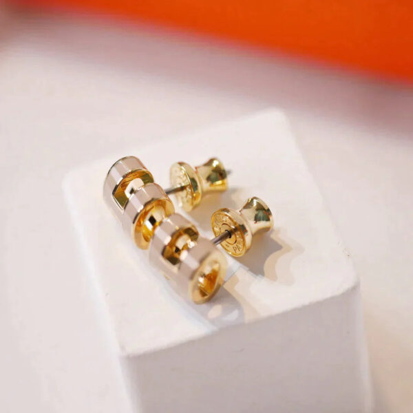 Toxse Mini Pop H Gold Earrings Grey - Image 5