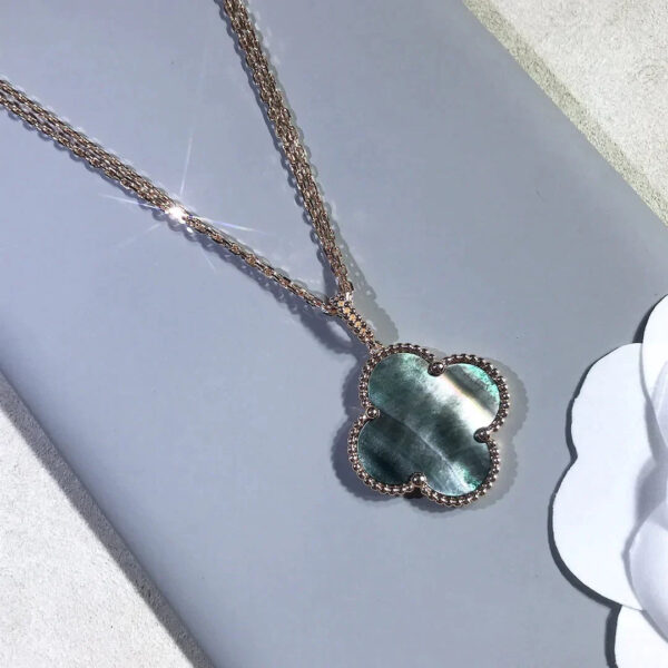 Toxse Clover Gold Dark Mop Big Clover Necklace - Image 7