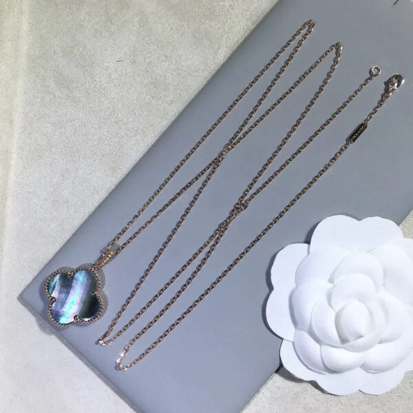 Toxse Clover Gold Dark Mop Big Clover Necklace - Image 10