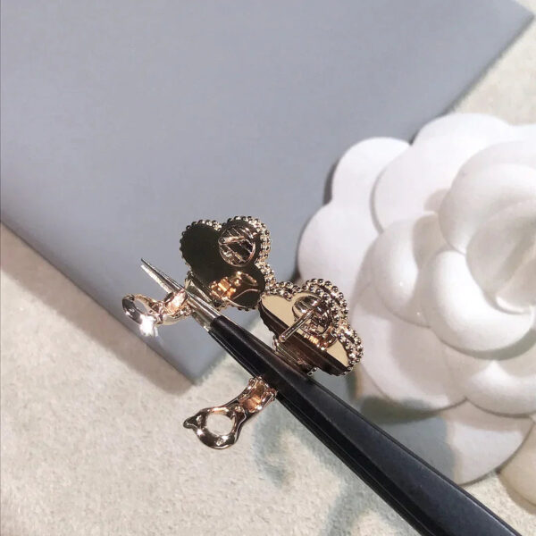 Toxse Clover Gold Pink Mop Earrings - Image 9