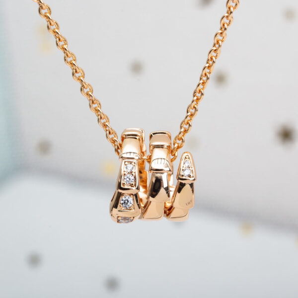 Toxse Serpenti Pink Gold Necklace Diamond