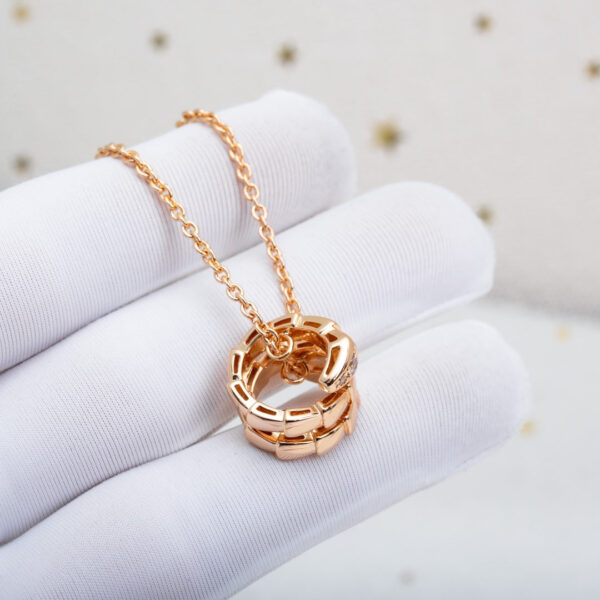 Toxse Serpenti Pink Gold Necklace Diamond - Image 3