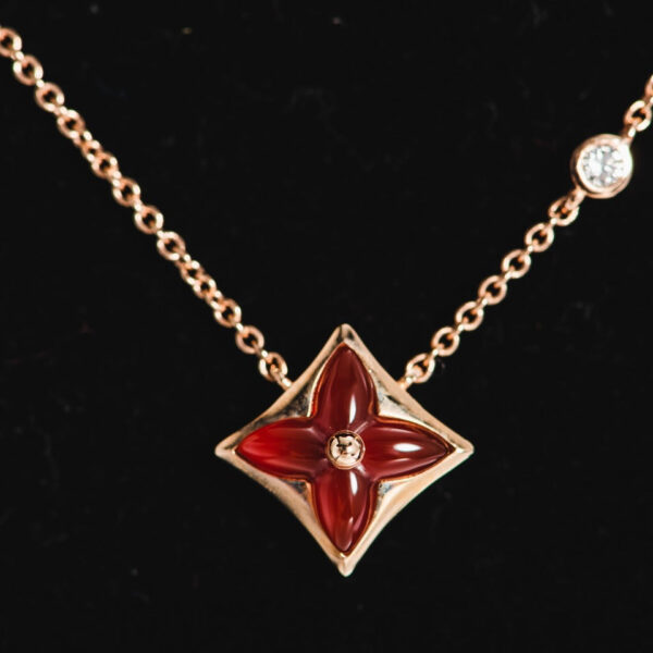 Toxse Star Necklace Pink Gold 1 Diamond - Image 2
