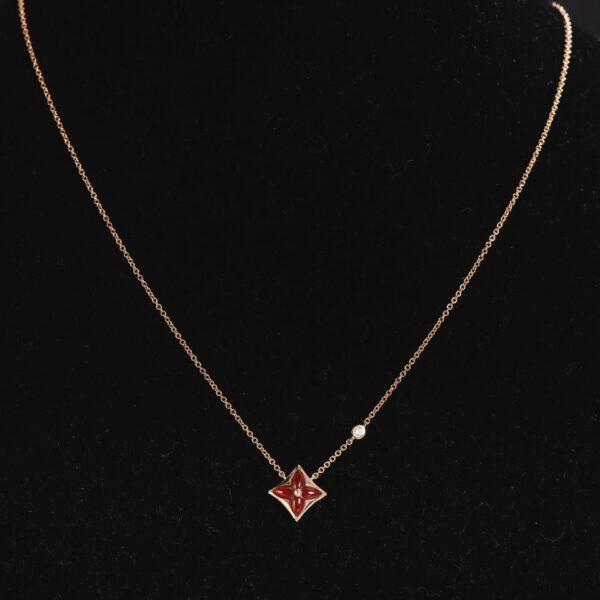 Toxse Star Necklace Pink Gold 1 Diamond - Image 5