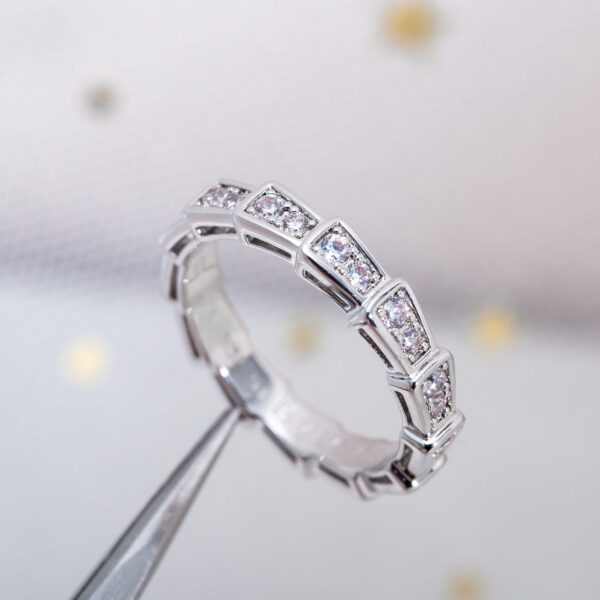 Toxse Serpenti Ring Silver Diamond Paved 3Mm - Image 2