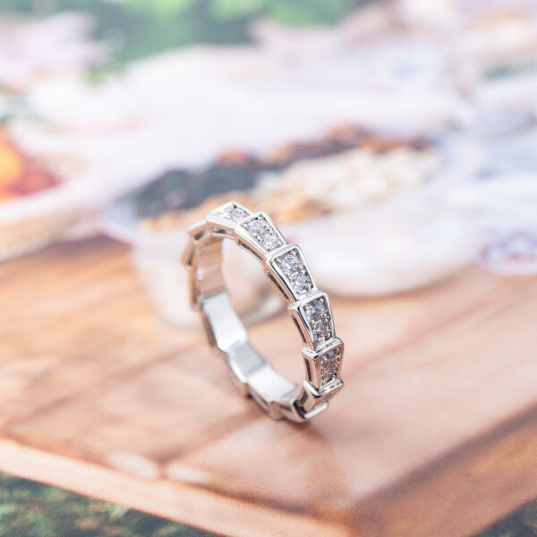 Toxse Serpenti Ring Silver Diamond Paved 3Mm - Image 9