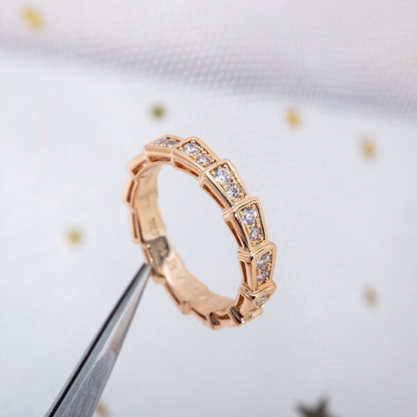 Toxse Serpenti Ring Pink Gold Diamond Paved 3Mm - Image 2