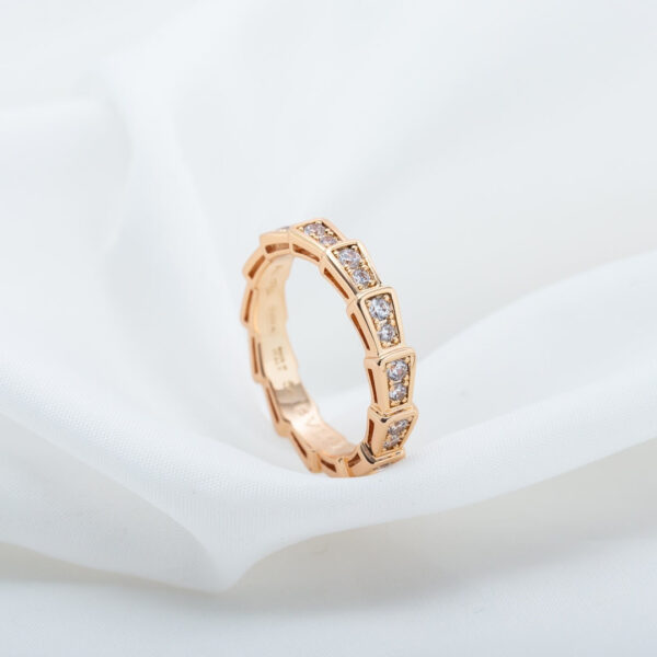 Toxse Serpenti Ring Pink Gold Diamond Paved 3Mm - Image 4