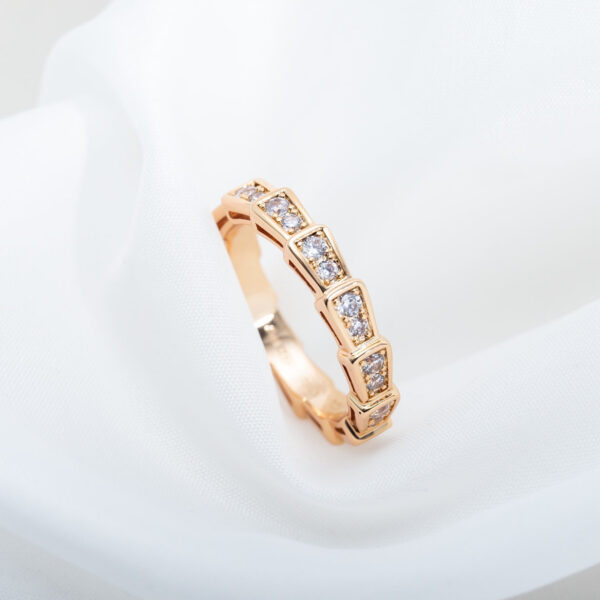 Toxse Serpenti Ring Pink Gold Diamond Paved 3Mm - Image 5