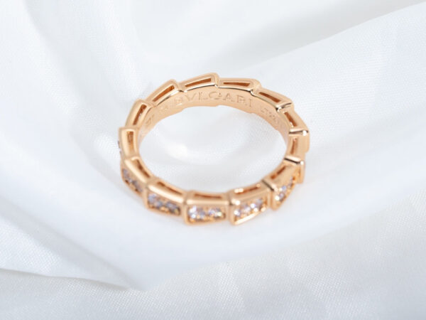 Toxse Serpenti Ring Pink Gold Diamond Paved 3Mm - Image 6