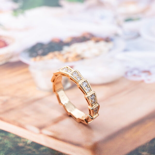 Toxse Serpenti Ring Pink Gold Diamond Paved 3Mm - Image 8
