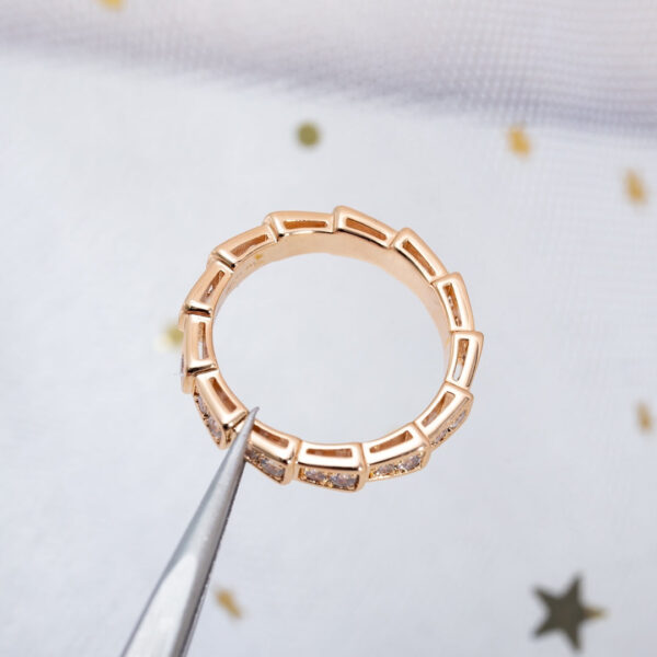 Toxse Serpenti Ring Pink Gold Diamond Paved 3Mm - Image 10