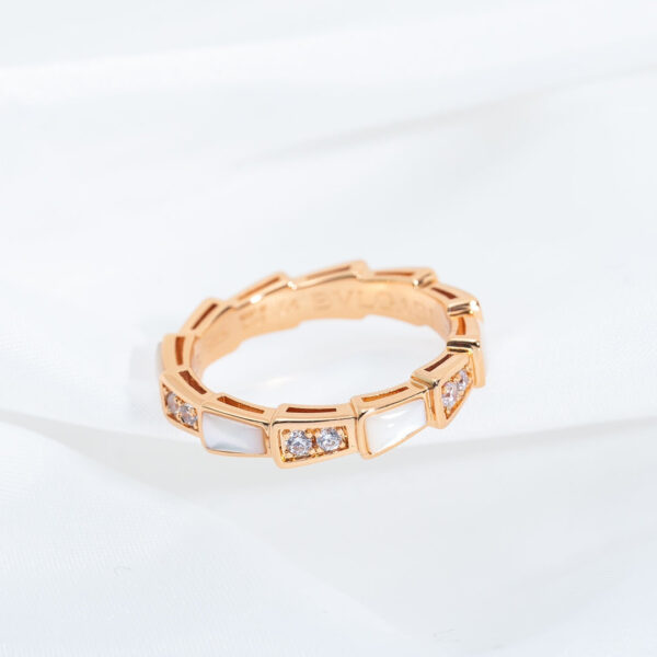Toxse Serpenti Ring Pink Gold Diamond Mop 3Mm - Image 4