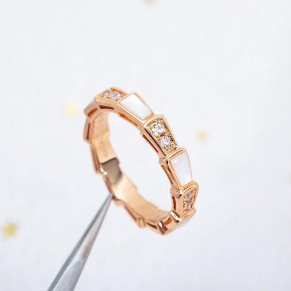 Toxse Serpenti Ring Pink Gold Diamond Mop 3Mm - Image 2