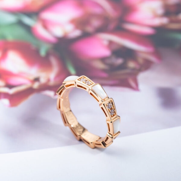 Toxse Serpenti Ring Pink Gold Diamond Mop 3Mm - Image 8
