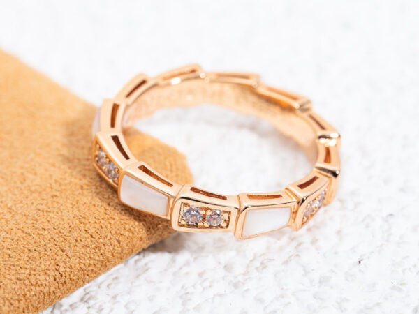 Toxse Serpenti Ring Pink Gold Diamond Mop 3Mm - Image 9