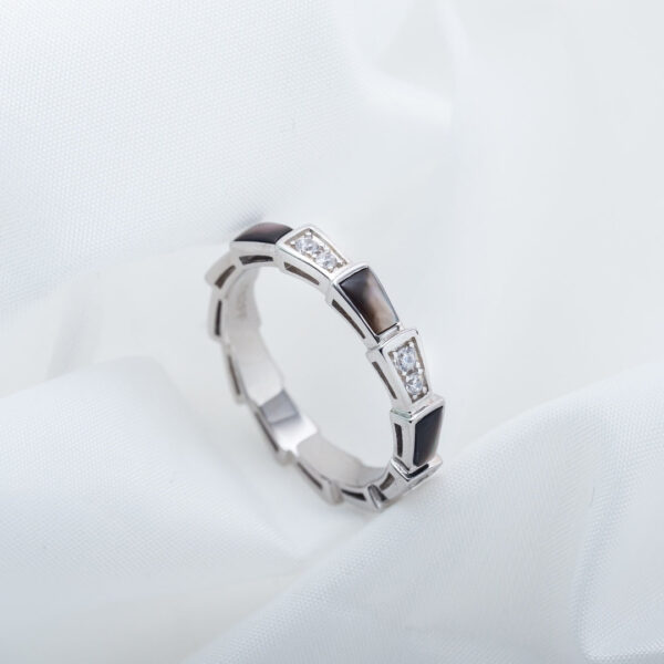 Toxse Serpenti Ring Silver  Diamond Black Mop 3Mm - Image 4