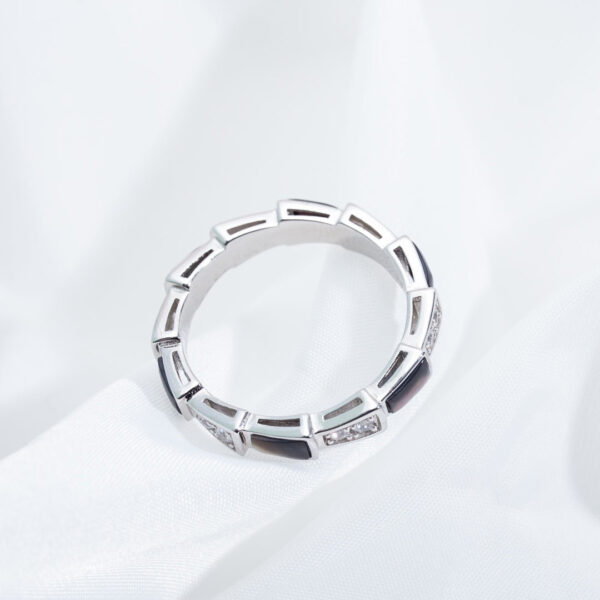 Toxse Serpenti Ring Silver  Diamond Black Mop 3Mm - Image 6
