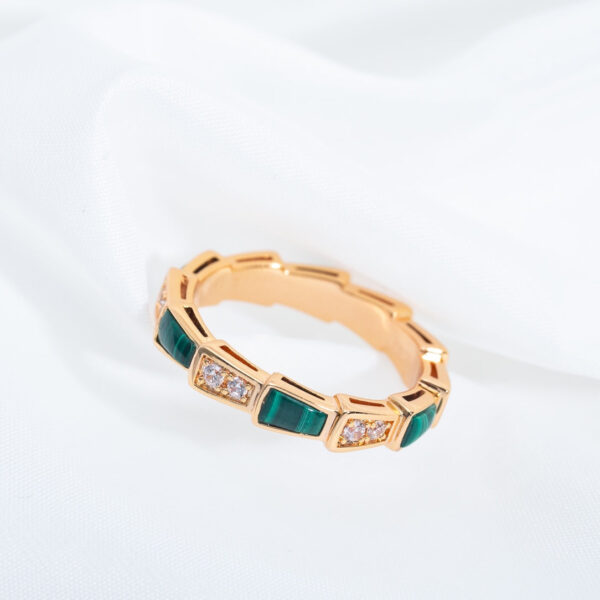 Toxse Serpenti Ring Pink Gold Malachite Diamond 3Mm - Image 7