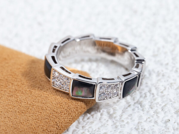 Toxse Serpenti Ring Silver Diamond Black Mop 4Mm - Image 8