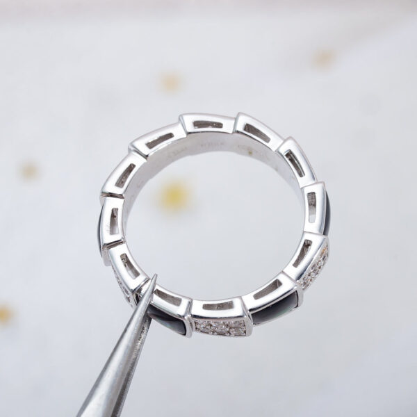 Toxse Serpenti Ring Silver Diamond Black Mop 4Mm - Image 10