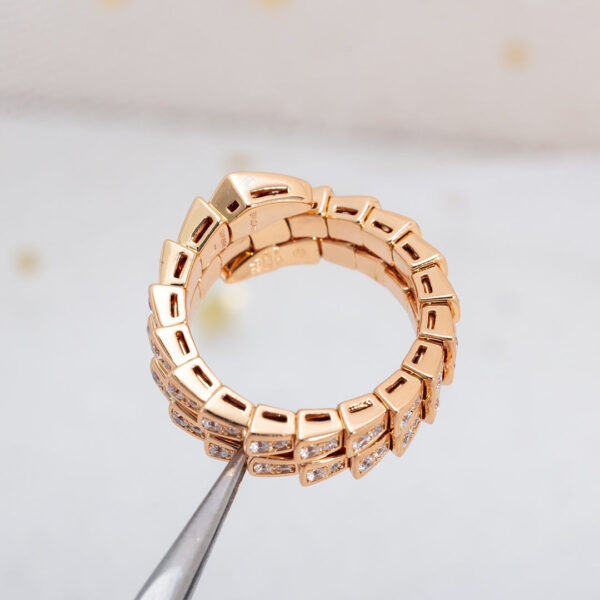 Toxse Serpenti Ring Pink Gold Diamond Double Row - Image 5