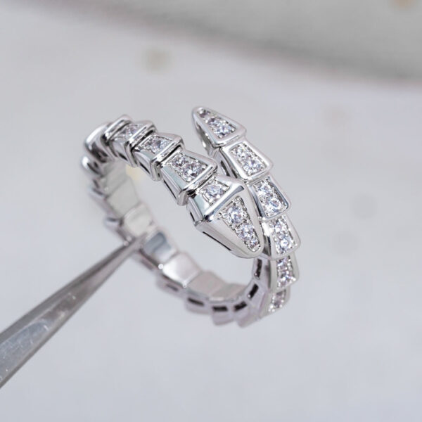 Toxse Serpenti Ring Silver Diamond Paved 4Mm - Image 2