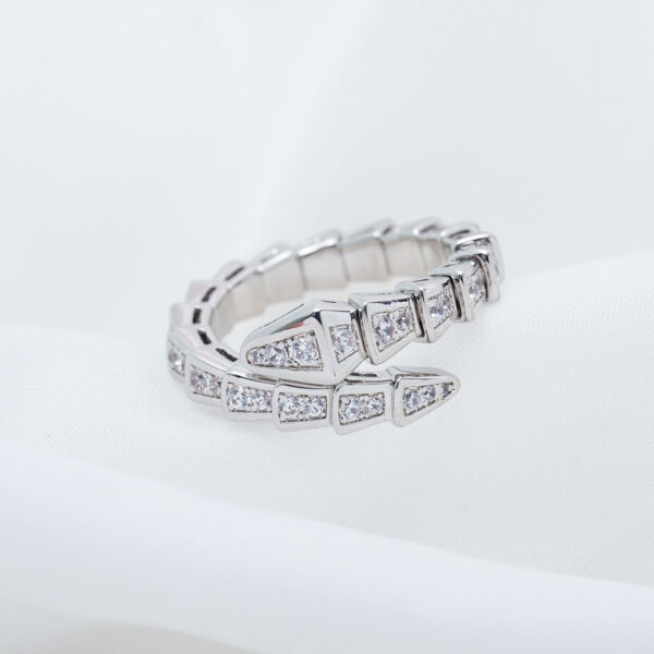 Toxse Serpenti Ring Silver Diamond Paved 4Mm - Image 4