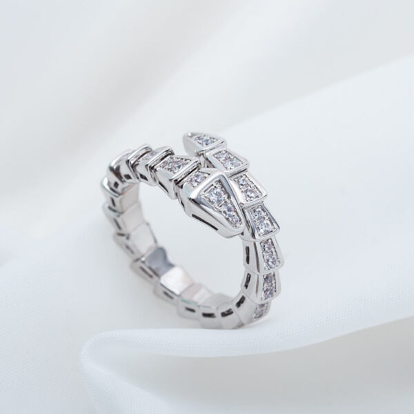 Toxse Serpenti Ring Silver Diamond Paved 4Mm - Image 5