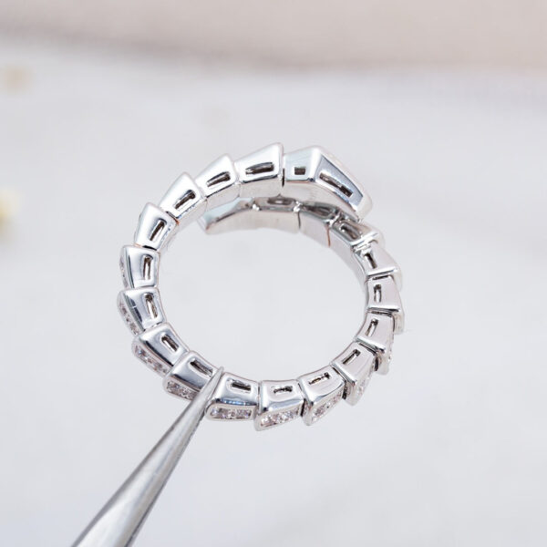 Toxse Serpenti Ring Silver Diamond Paved 4Mm - Image 6