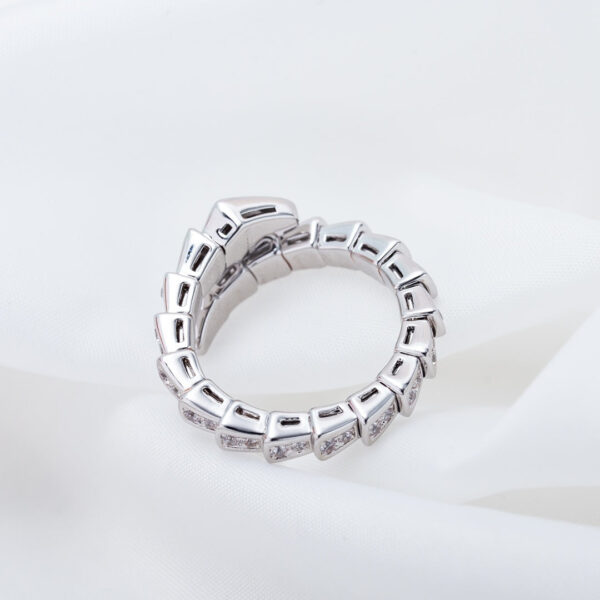 Toxse Serpenti Ring Silver Diamond Paved 4Mm - Image 7
