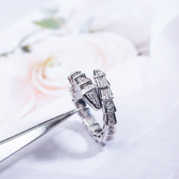 Toxse Serpenti Ring Silver Diamond Paved 4Mm - Image 9