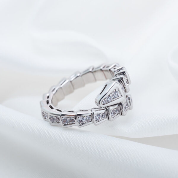 Toxse Serpenti Ring Silver Diamond Paved 4Mm - Image 10