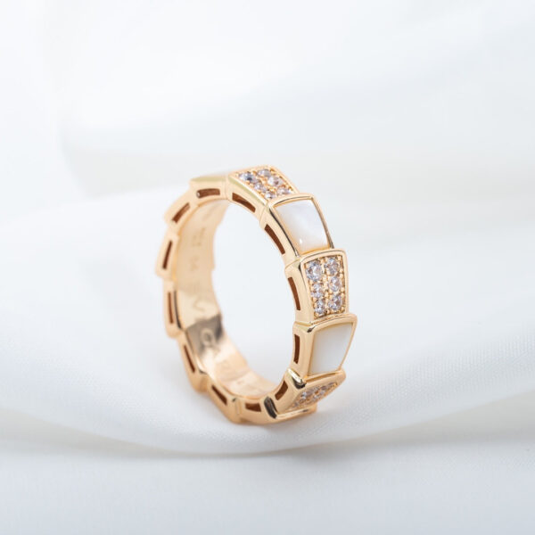 Toxse Serpenti Ring Pink Gold Mop Diamond Paved 4Mm - Image 2