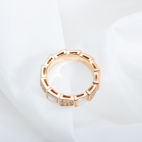 Toxse Serpenti Ring Pink Gold Mop Diamond Paved 4Mm - Image 3