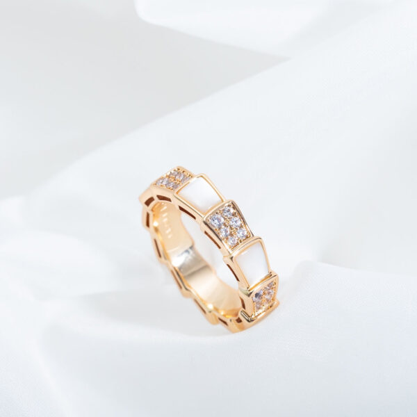 Toxse Serpenti Ring Pink Gold Mop Diamond Paved 4Mm - Image 4