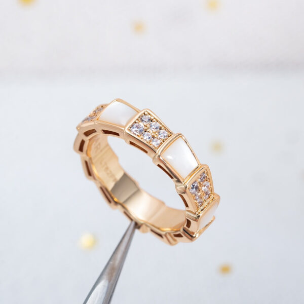 Toxse Serpenti Ring Pink Gold Mop Diamond Paved 4Mm - Image 5