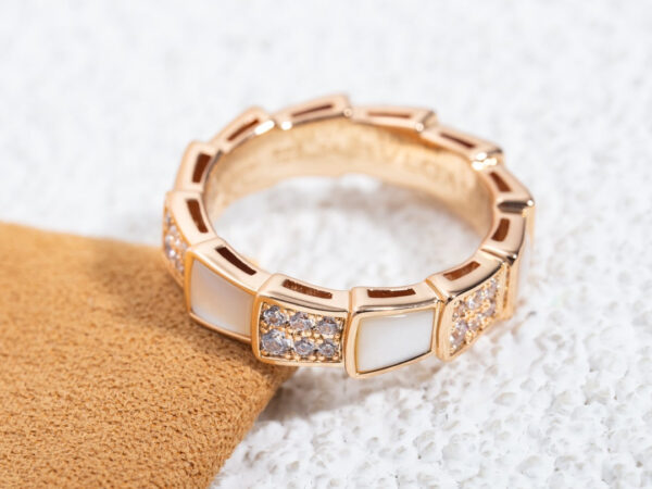 Toxse Serpenti Ring Pink Gold Mop Diamond Paved 4Mm - Image 7