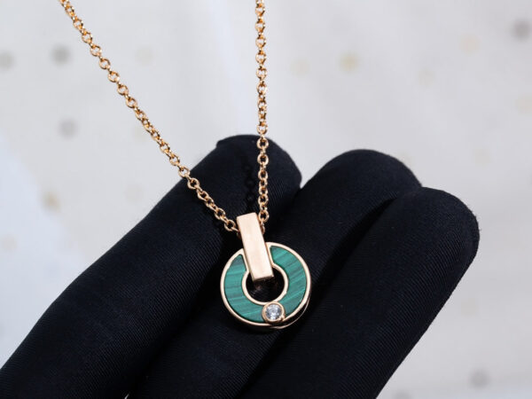 Toxse Gari Necklace Pink Gold Malachite - Image 4
