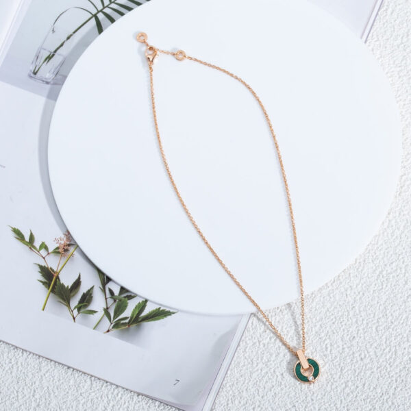 Toxse Gari Necklace Pink Gold Malachite - Image 6