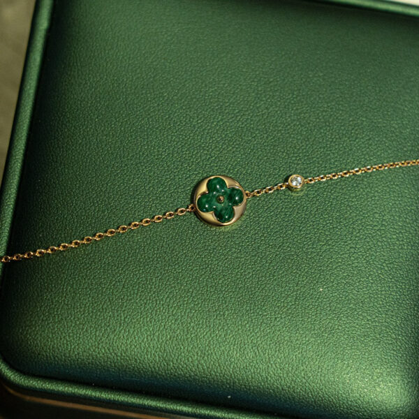 Toxse Sun Malachite 1 Diamond Pink Gold Bracelet - Image 3