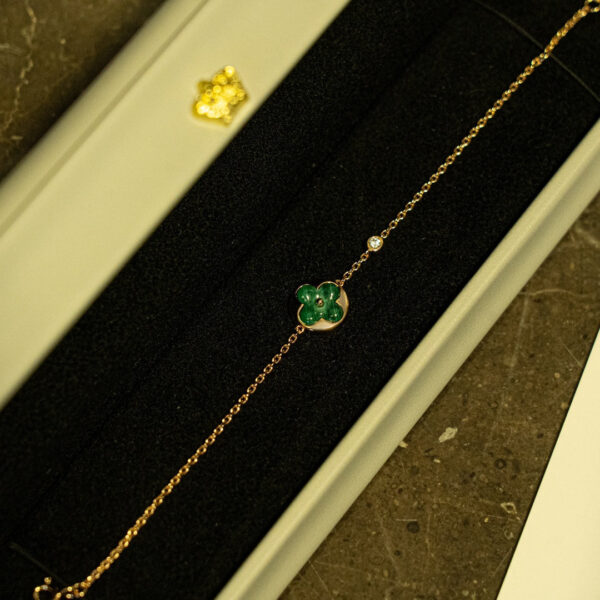 Toxse Sun Malachite 1 Diamond Pink Gold Bracelet - Image 4