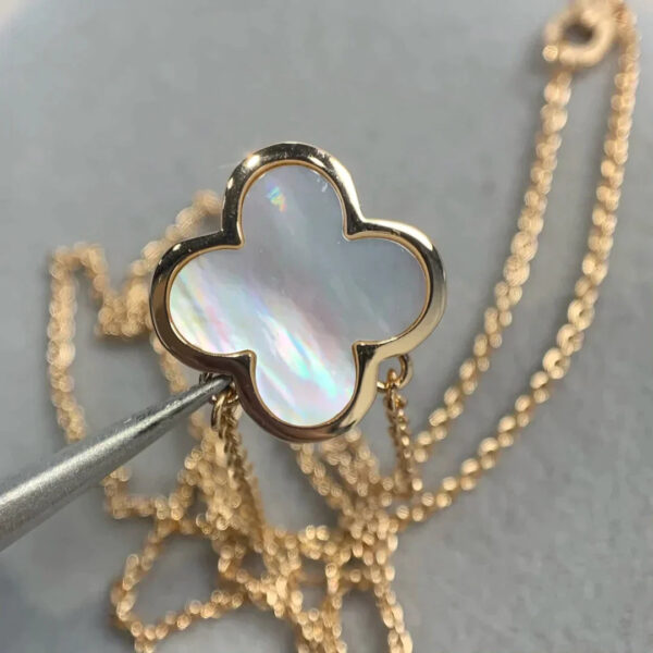 Toxse Pure Clover Pink Gold Mop Necklace - Image 8